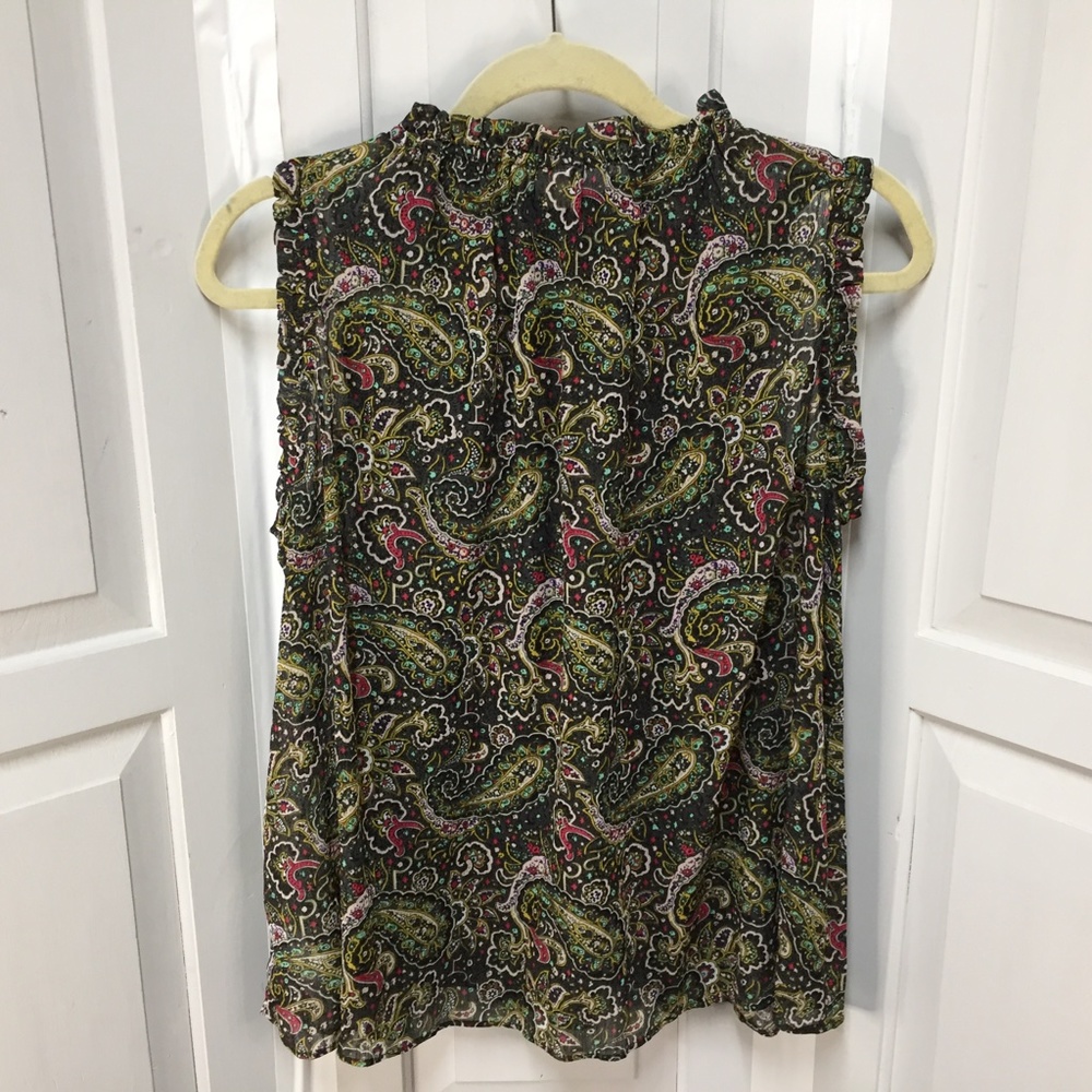 GAP Black & Green Paisley Top - Picture 14 of 16